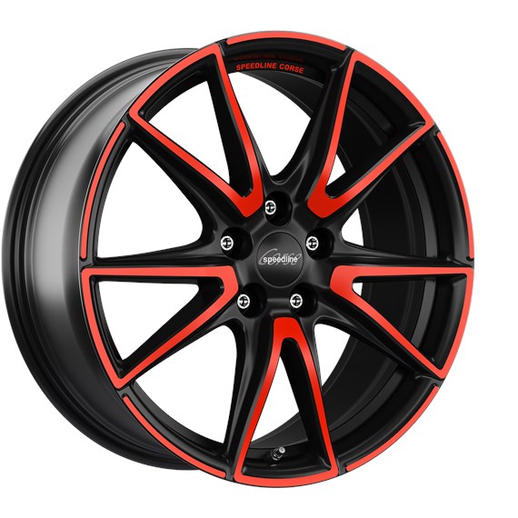 SPEEDLINE VETTORE ZWART MAT ROOD 4053881219173